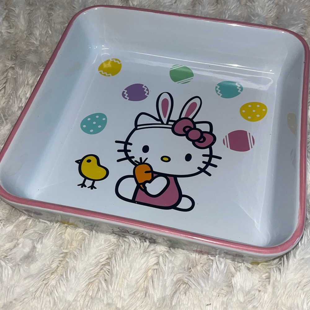 💕Sanrio Hello Kitty Easter Bunny Ceramic Dish Platter 💕